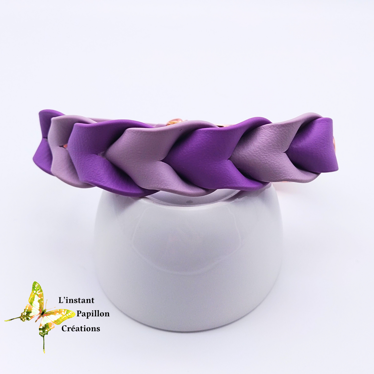 Collier Biothane® tressé bicolore