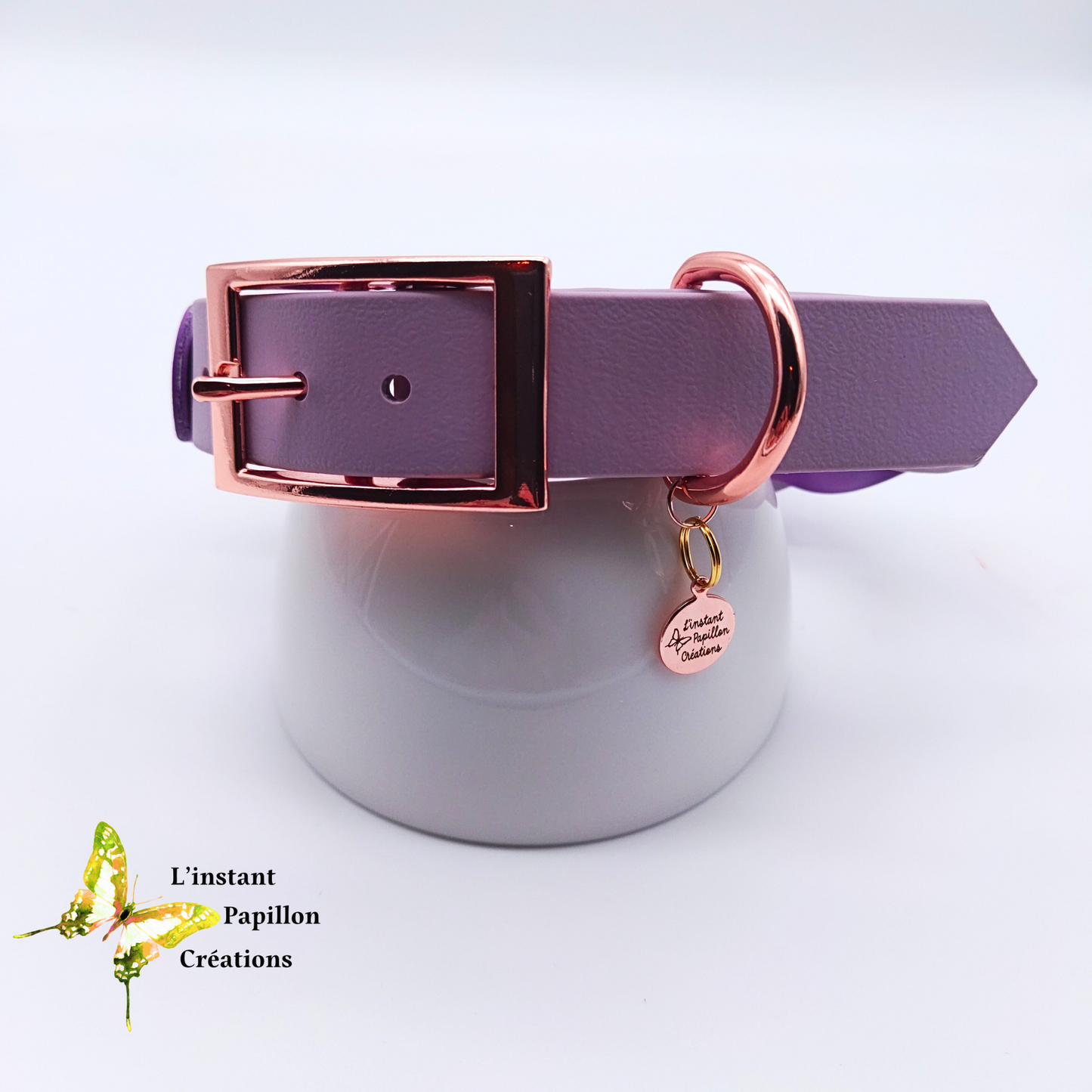 Collier Biothane® tressé bicolore