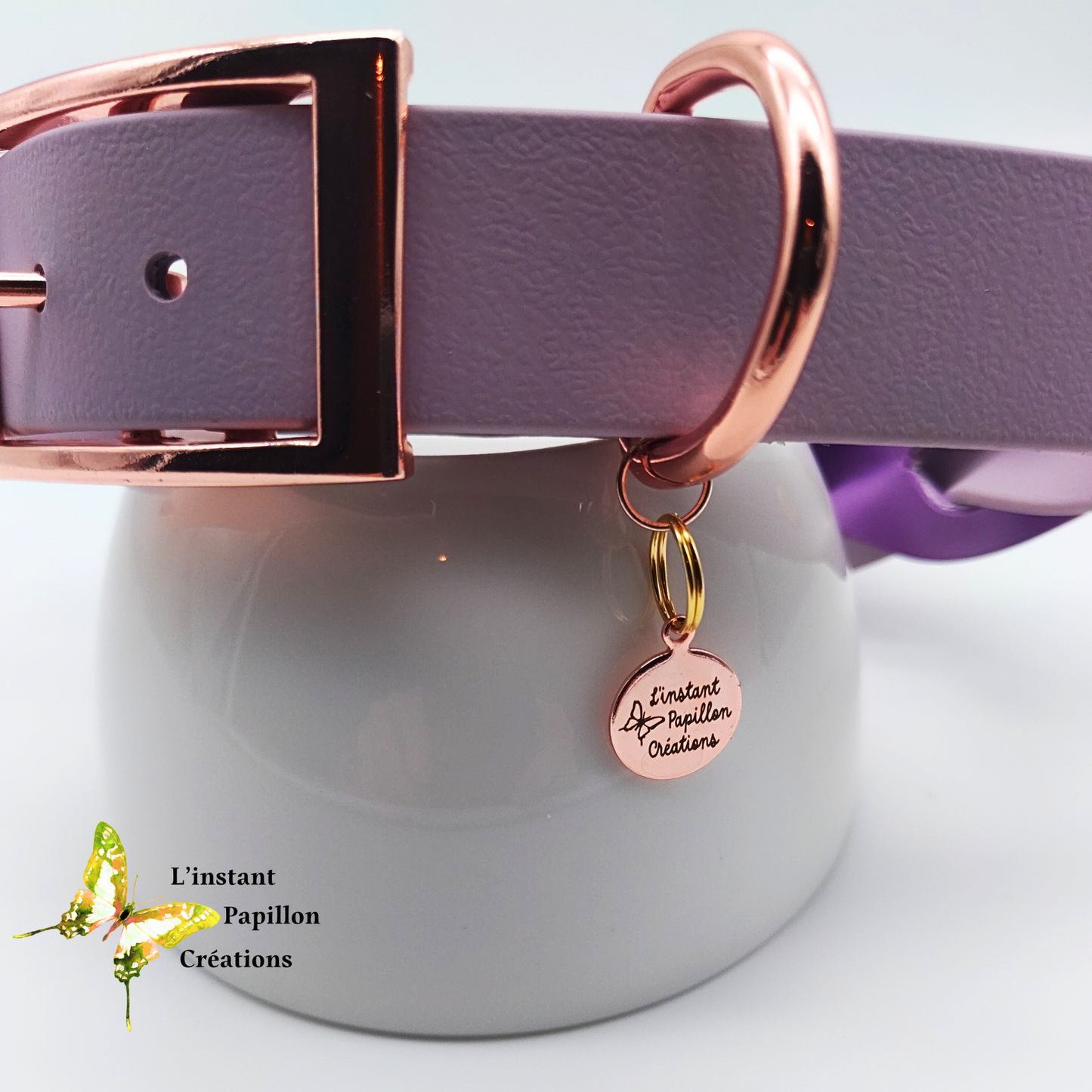 Collier Biothane® tressé bicolore