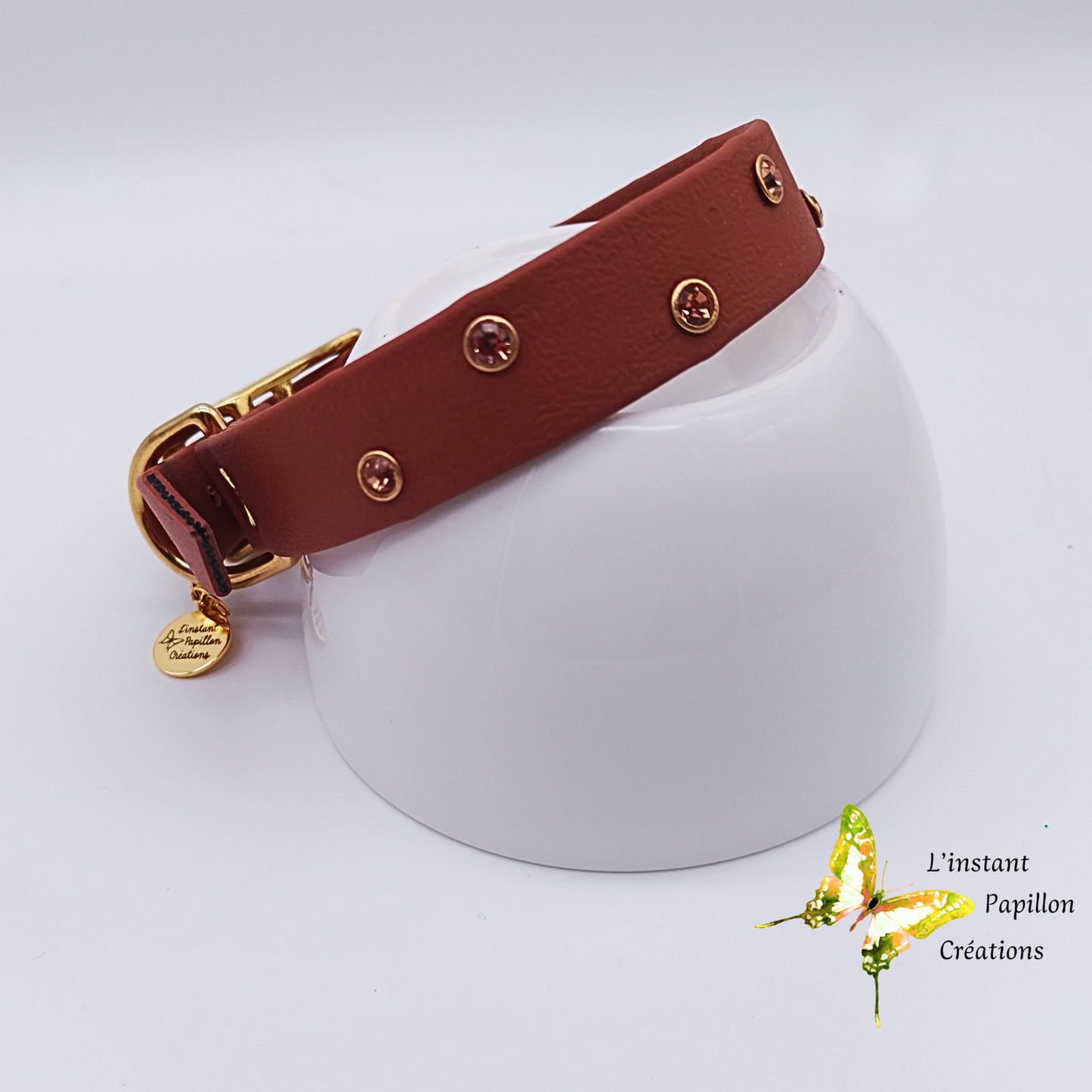 Collier Biothane® strass