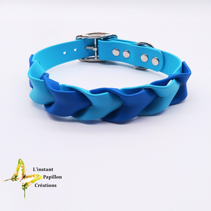 Collier Biothane® tressé bicolore
