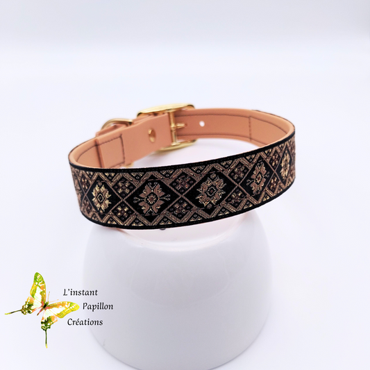 Collier Biothane® ruban marron "LUXE"